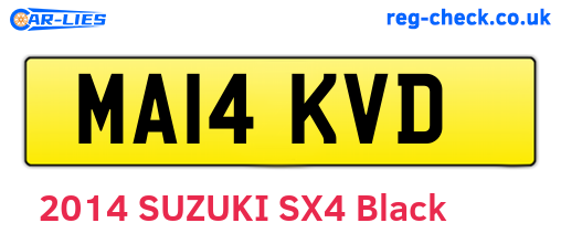 MA14KVD are the vehicle registration plates.