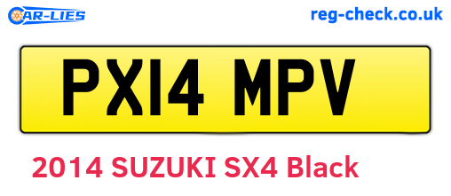 PX14MPV are the vehicle registration plates.
