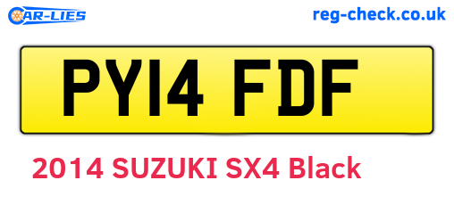 PY14FDF are the vehicle registration plates.