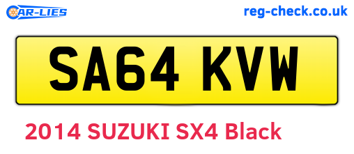SA64KVW are the vehicle registration plates.