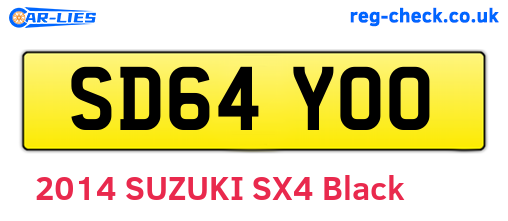 SD64YOO are the vehicle registration plates.