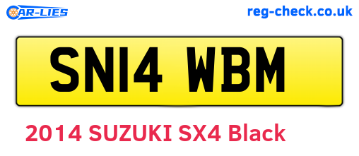 SN14WBM are the vehicle registration plates.