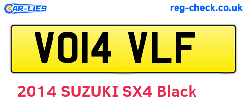 VO14VLF are the vehicle registration plates.