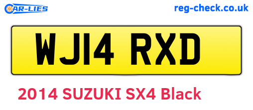 WJ14RXD are the vehicle registration plates.