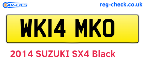WK14MKO are the vehicle registration plates.