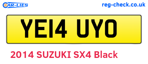 YE14UYO are the vehicle registration plates.