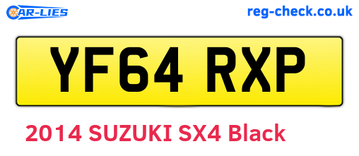 YF64RXP are the vehicle registration plates.