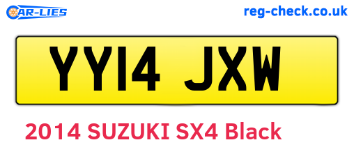 YY14JXW are the vehicle registration plates.