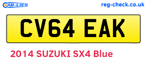 CV64EAK are the vehicle registration plates.