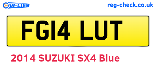 FG14LUT are the vehicle registration plates.