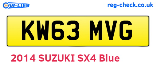 KW63MVG are the vehicle registration plates.