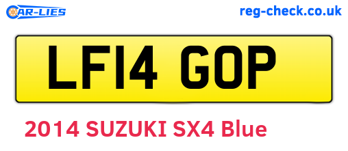 LF14GOP are the vehicle registration plates.