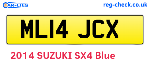 ML14JCX are the vehicle registration plates.