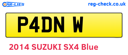 P4DNW are the vehicle registration plates.