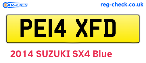 PE14XFD are the vehicle registration plates.