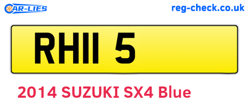 RH115 are the vehicle registration plates.