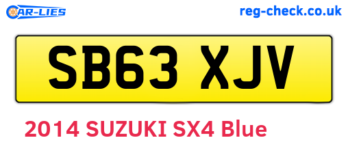 SB63XJV are the vehicle registration plates.