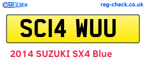 SC14WUU are the vehicle registration plates.