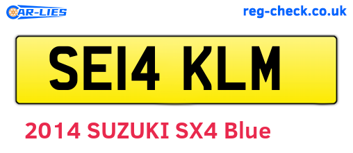 SE14KLM are the vehicle registration plates.