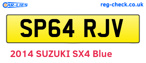 SP64RJV are the vehicle registration plates.