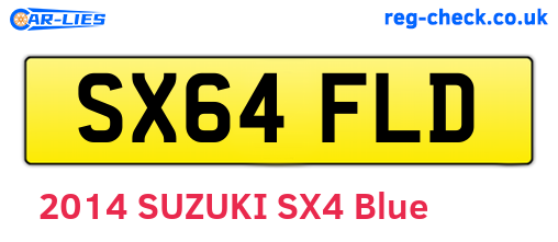 SX64FLD are the vehicle registration plates.