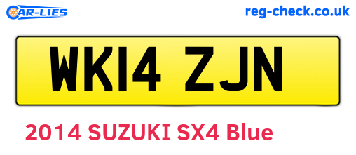 WK14ZJN are the vehicle registration plates.