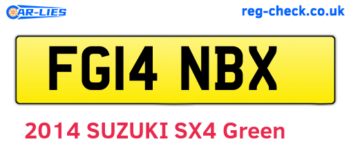 FG14NBX are the vehicle registration plates.
