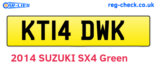KT14DWK are the vehicle registration plates.