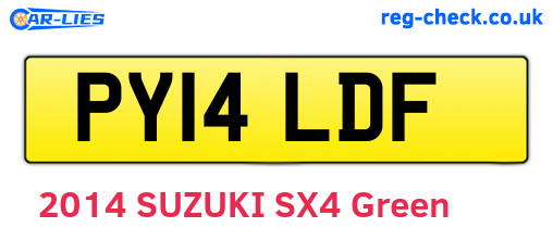 PY14LDF are the vehicle registration plates.