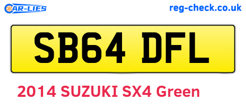 SB64DFL are the vehicle registration plates.