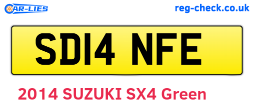 SD14NFE are the vehicle registration plates.