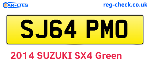 SJ64PMO are the vehicle registration plates.