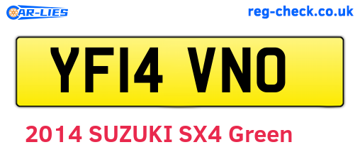 YF14VNO are the vehicle registration plates.