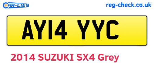 AY14YYC are the vehicle registration plates.
