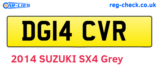 DG14CVR are the vehicle registration plates.