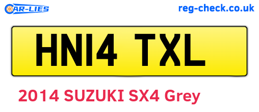 HN14TXL are the vehicle registration plates.