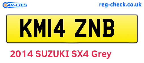 KM14ZNB are the vehicle registration plates.