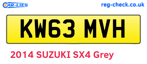 KW63MVH are the vehicle registration plates.