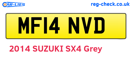 MF14NVD are the vehicle registration plates.