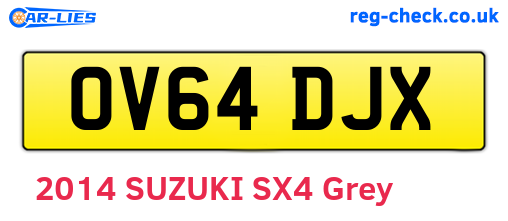 OV64DJX are the vehicle registration plates.