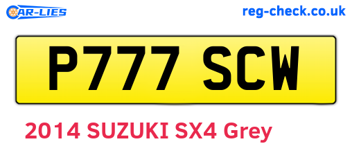 P777SCW are the vehicle registration plates.