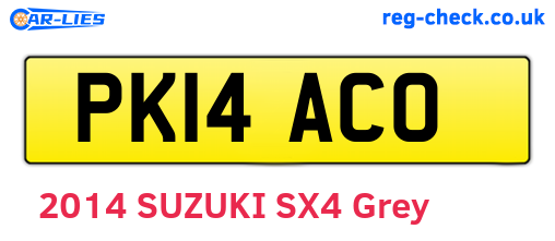 PK14ACO are the vehicle registration plates.