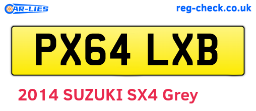 PX64LXB are the vehicle registration plates.