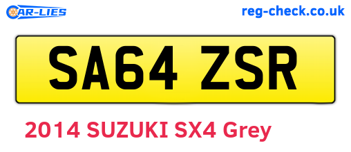 SA64ZSR are the vehicle registration plates.