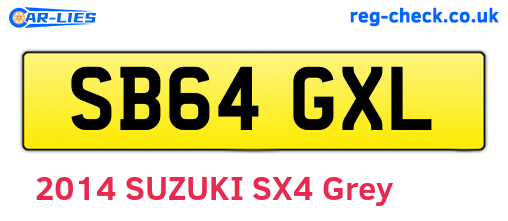 SB64GXL are the vehicle registration plates.