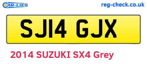SJ14GJX are the vehicle registration plates.