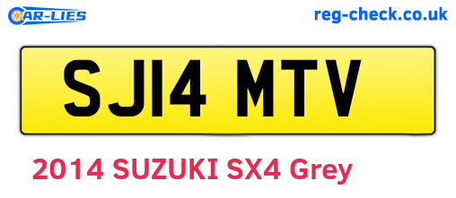 SJ14MTV are the vehicle registration plates.