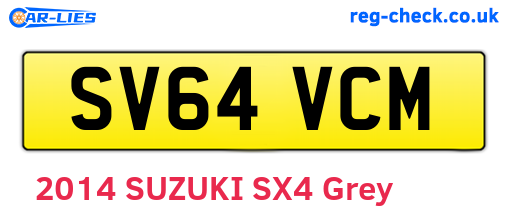 SV64VCM are the vehicle registration plates.