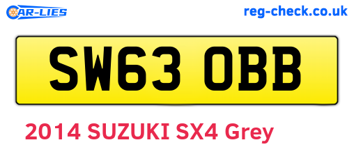 SW63OBB are the vehicle registration plates.