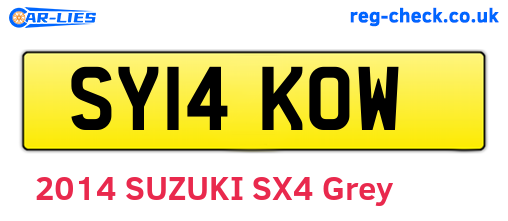 SY14KOW are the vehicle registration plates.